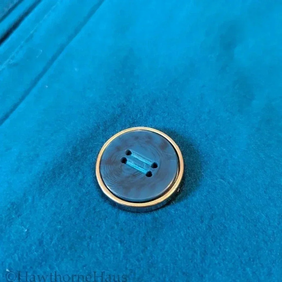 KENNETH COLE Reaction Peacock Blue Peacoat Size 4 Double Breasted Pockets - Picture 3 of 9